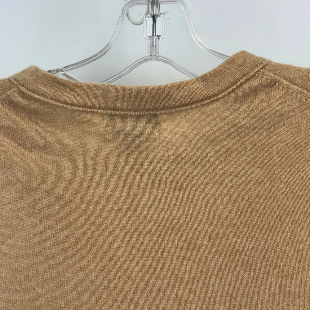 J. Crew Collection Italian Cashmere Short Sleeve Sweater Camel Tan XXS 28762